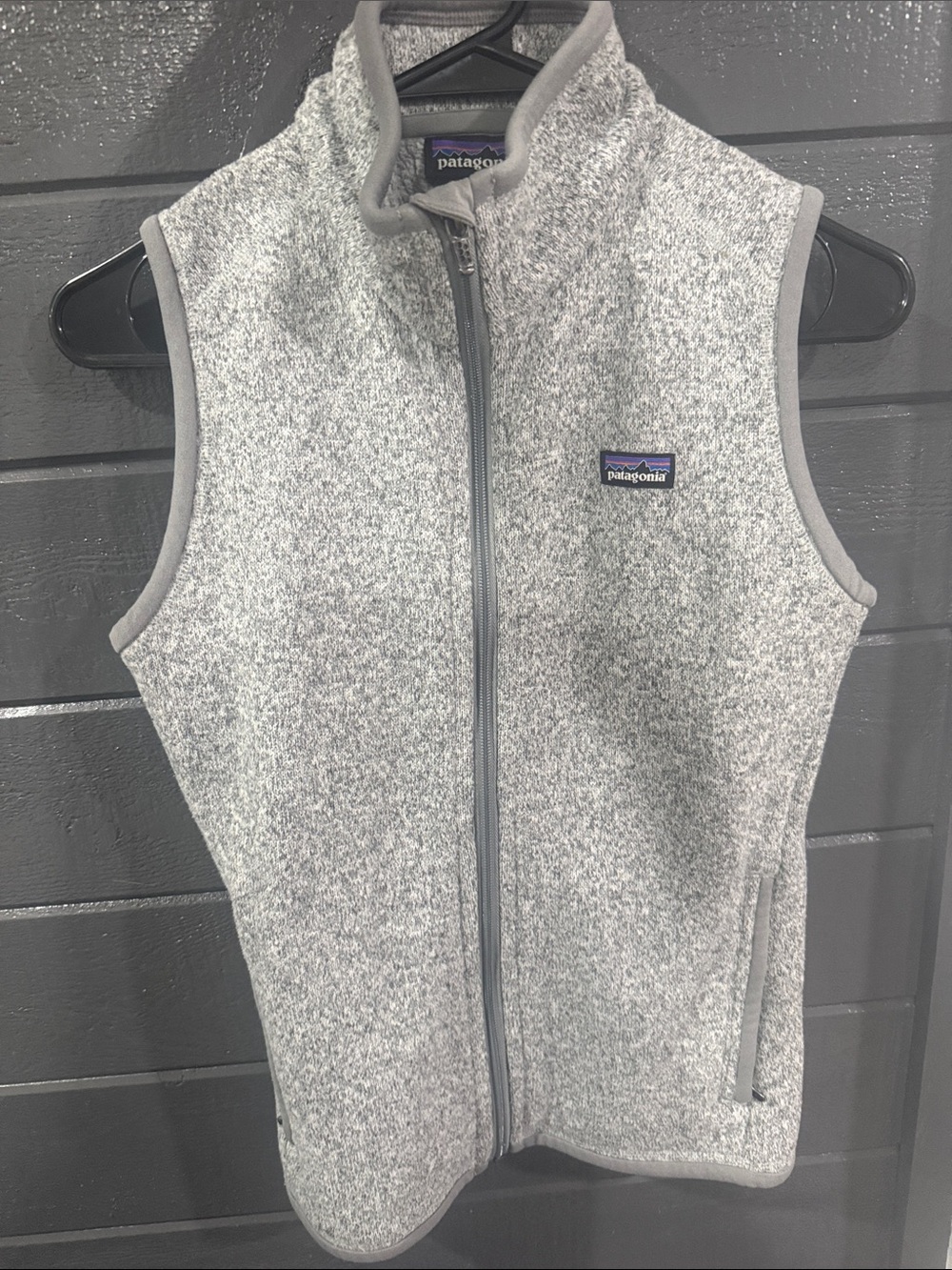 Patagonia Heather Gray Full-Zip Fleece Vest - Picture 1 of 3